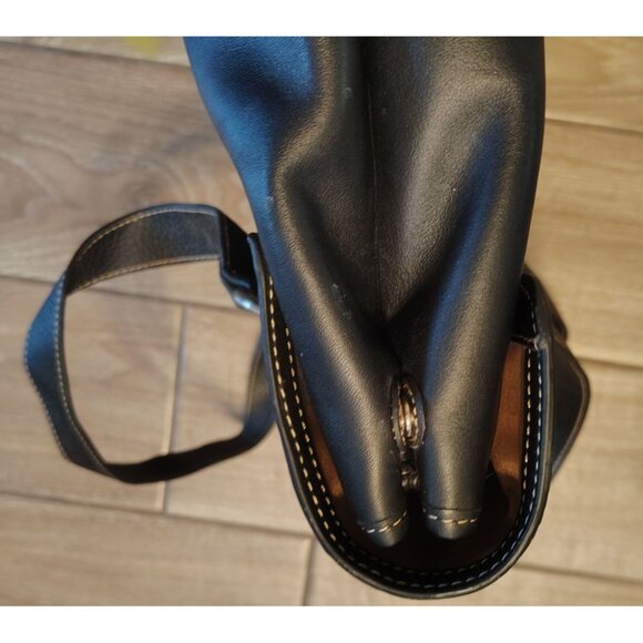 Franklin Covey Black Leather Laptop Bag, Briefcase Tote Double Handle Business - Picture 2 of 8